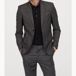 Mens Suit Dark Grey Melange